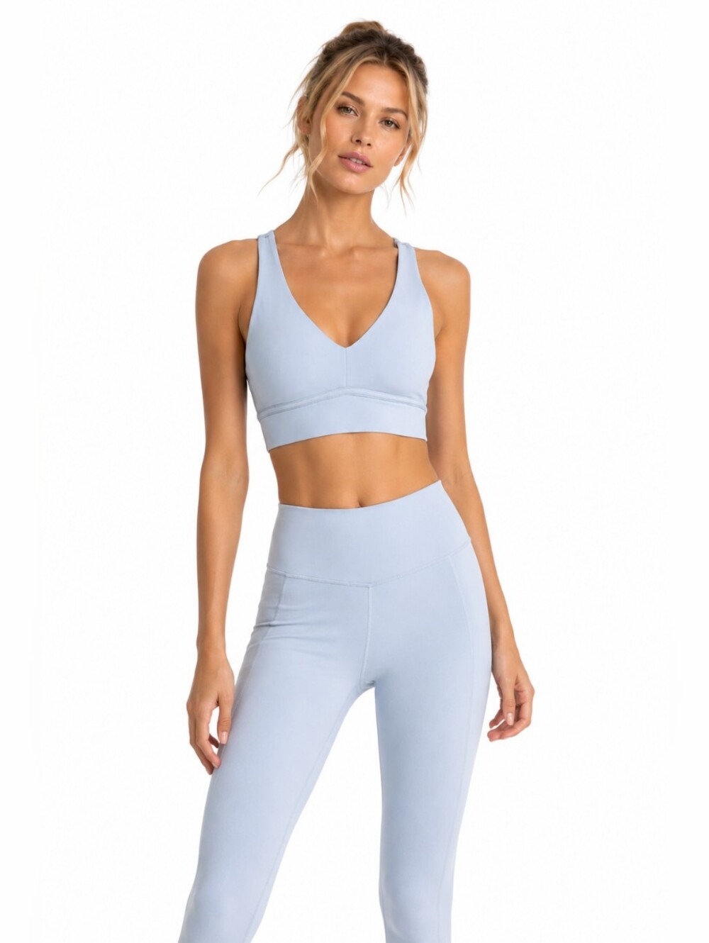 Fabletics Light Blue Adjustable Sports Bra Medium Athletic Workout Yoga
